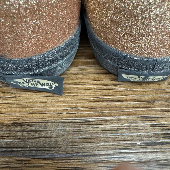 Vans Big Kids size 3 gold glitter Old Skool party lace up shoes - Picture 7 of 8